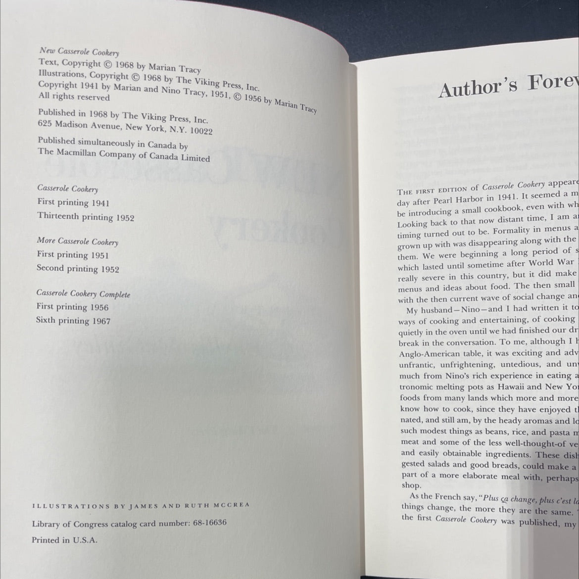 new casserole cookery book, by Marian Tracy, 1968 Hardcover image 3