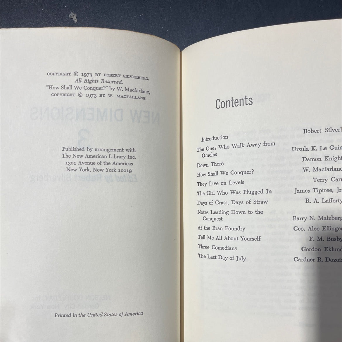 new dimensions 3 book, by robert silverberg, 1973 Hardcover image 3