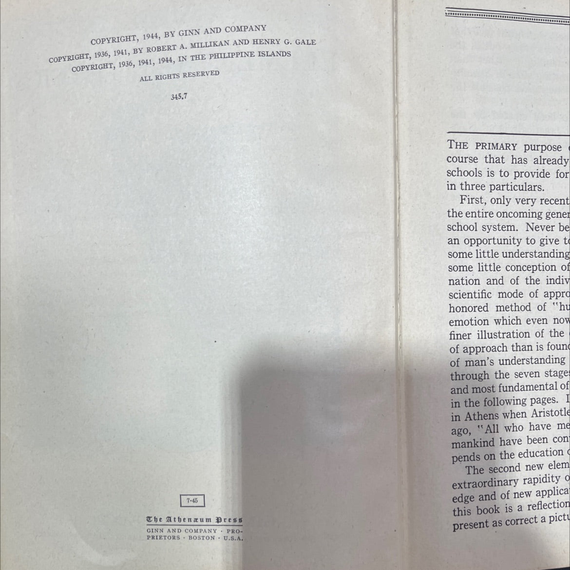 new elementary physics book, by robert andrews millikan, henry gordon gale, 1944 Hardcover image 3