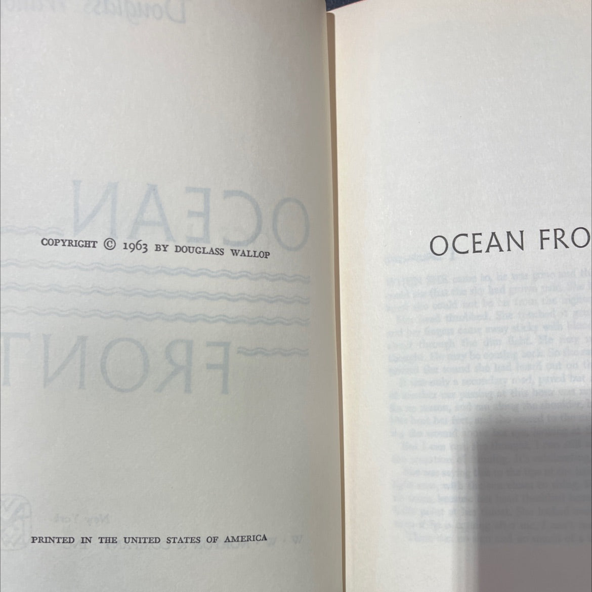 ocean front book, by douglass wallop, 1963 Hardcover image 3