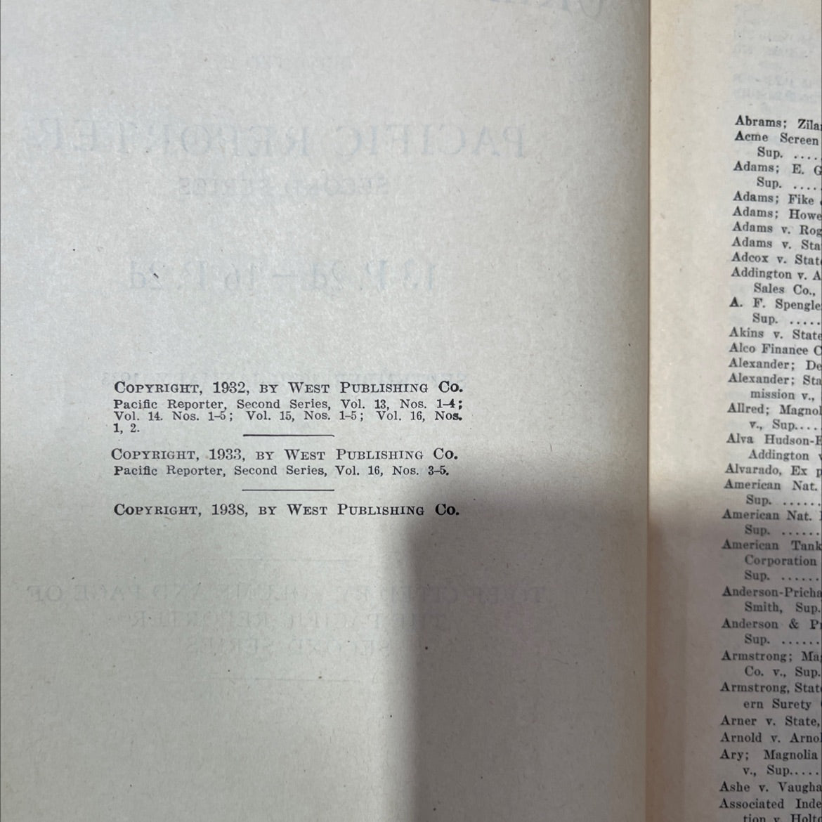 oklahoma decisions reported in pacific reporter second series book, by unknown, 1938 Hardcover, Antique image 3