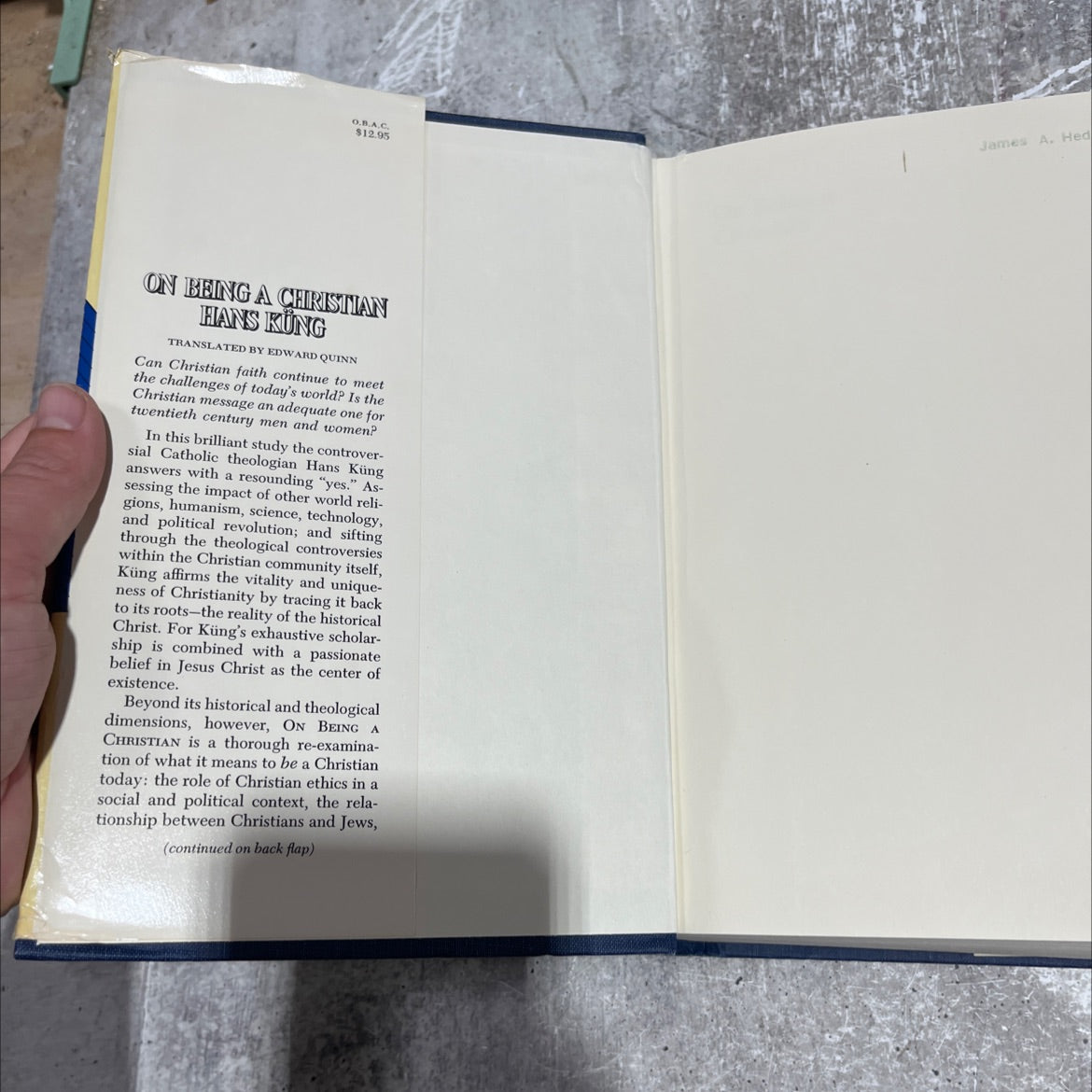 on being a christian book, by hans küng, 1976 Hardcover image 4