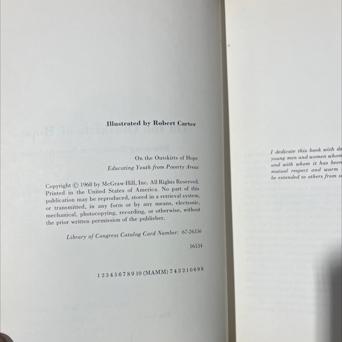 on the outskirts of hope educating youth from poverty areas book, by helaine dawson, 1968 Hardcover image 3