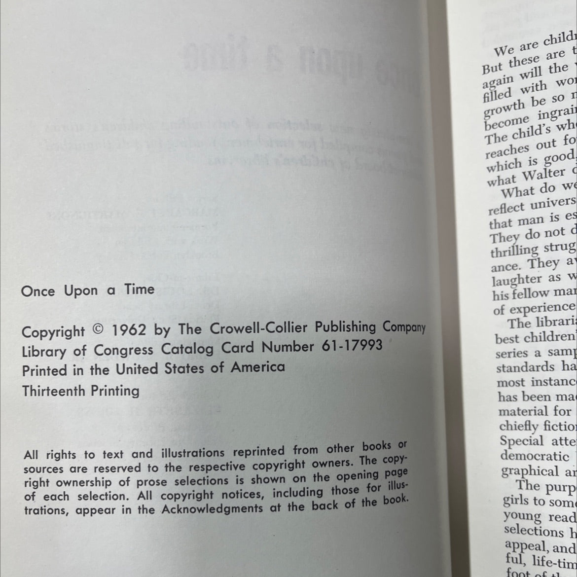 once upon a time book, by unknown, 1962 Hardcover image 3