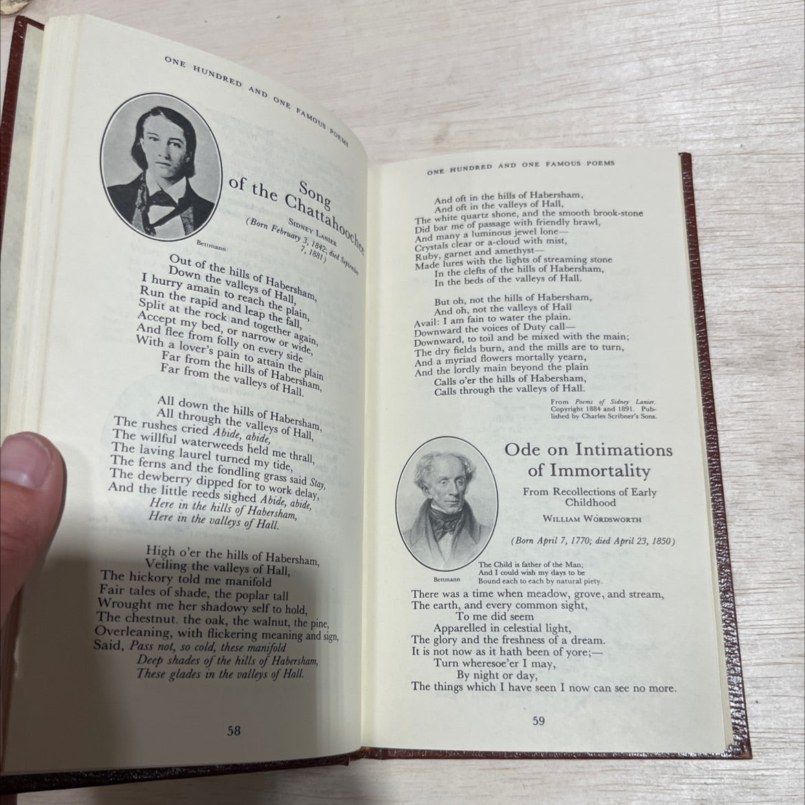 one hundred and one famous poems with a prose supplement book, by roy j. cook, 1958 Leather image 4
