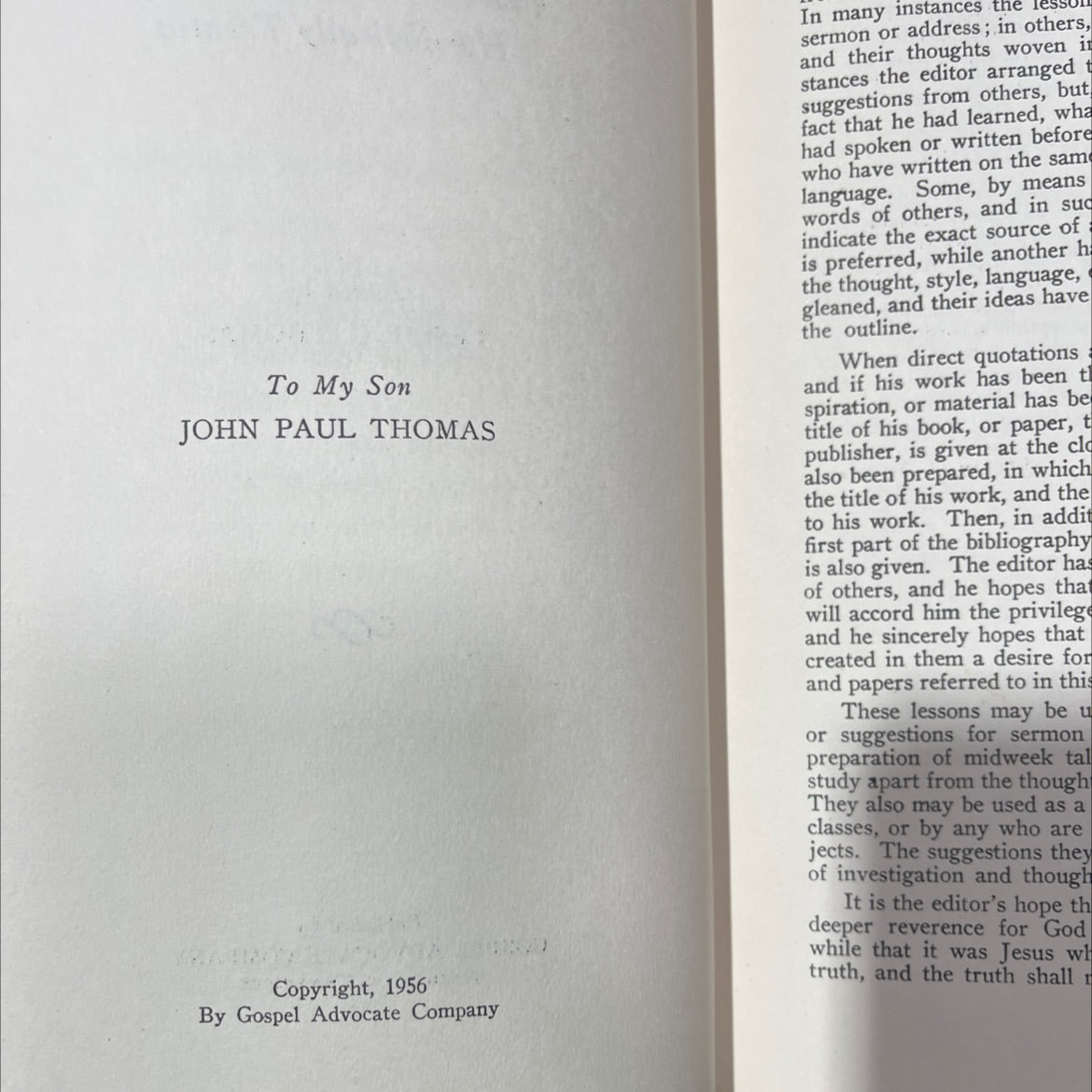 one hundred sermons a collection of bible subjects homiletically treated book, by leslie g. thomas, 1956 Hardcover image 3