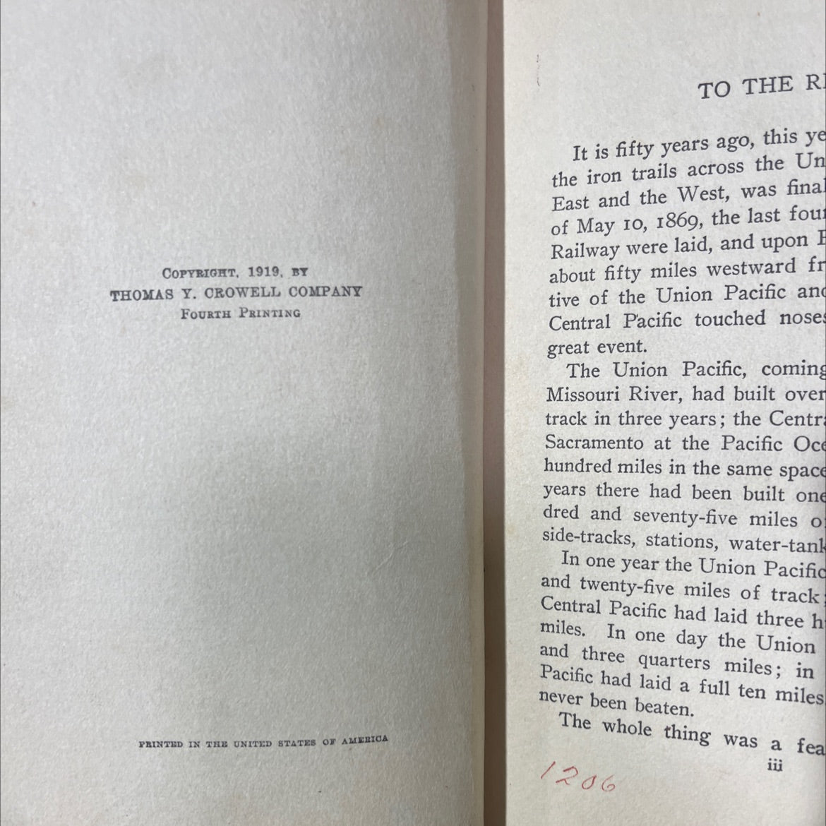 opening the iron trail or terry as a \"u. pay.\" man (a semi-centennial story) book, by edwin l. sabin, 1919 Hardcover image 3