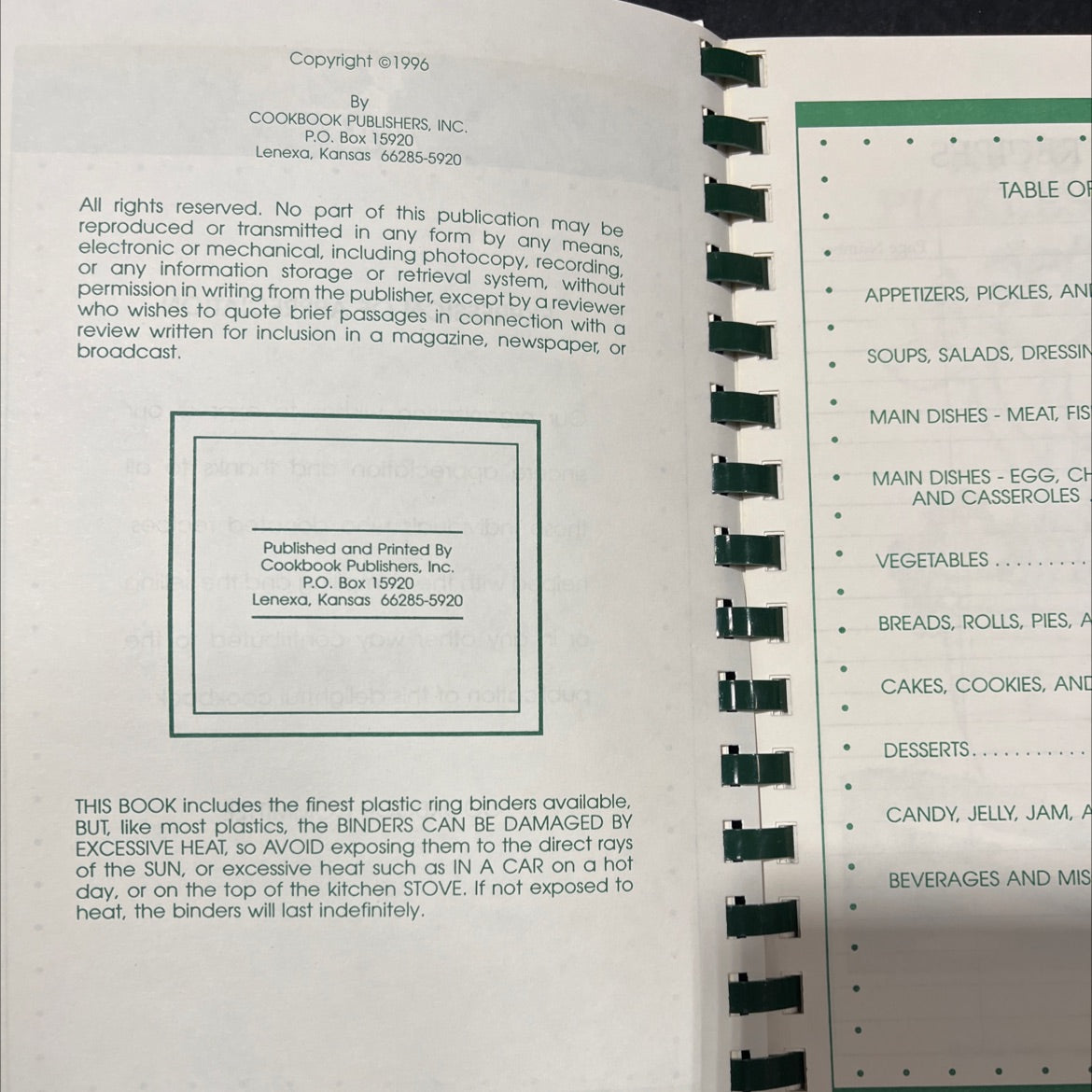 our book of favorite recipes book, by the robertson avenue baptist church bible drillers, 1996 Hardcover image 3