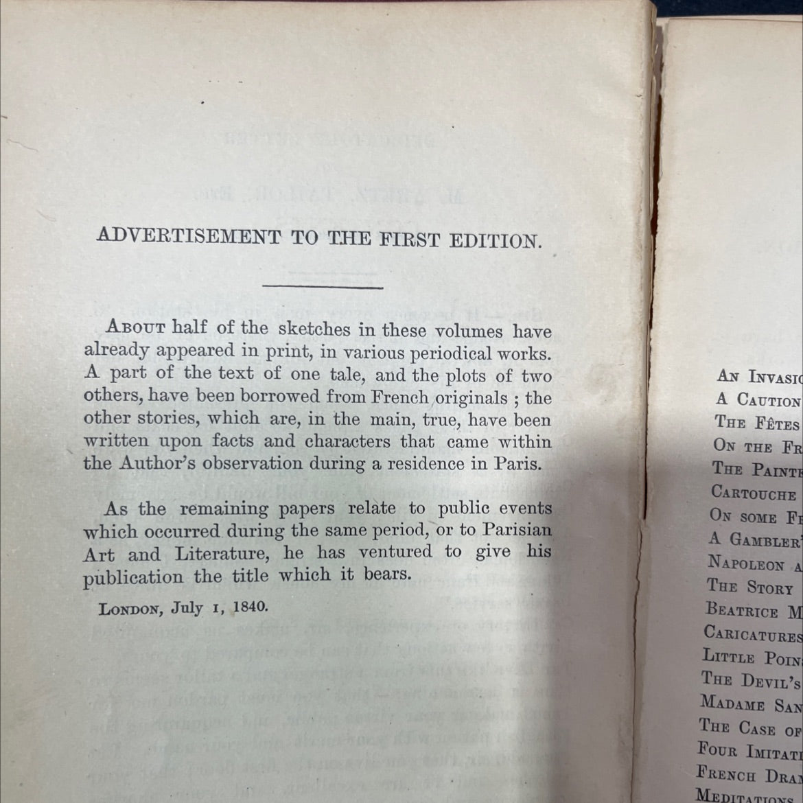 paris sketch book irish sketch book volume i illustrated cabinet edition book, by william m. thackeray, 1840 Hardcover, image 3