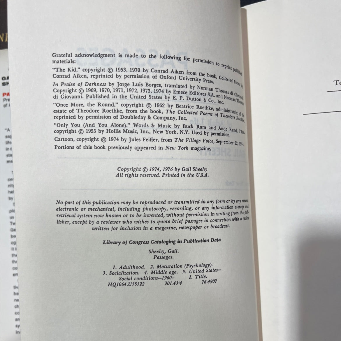 passages predictable crises of adult life book, by gail sheehy, 1976 Hardcover, Vintage image 3