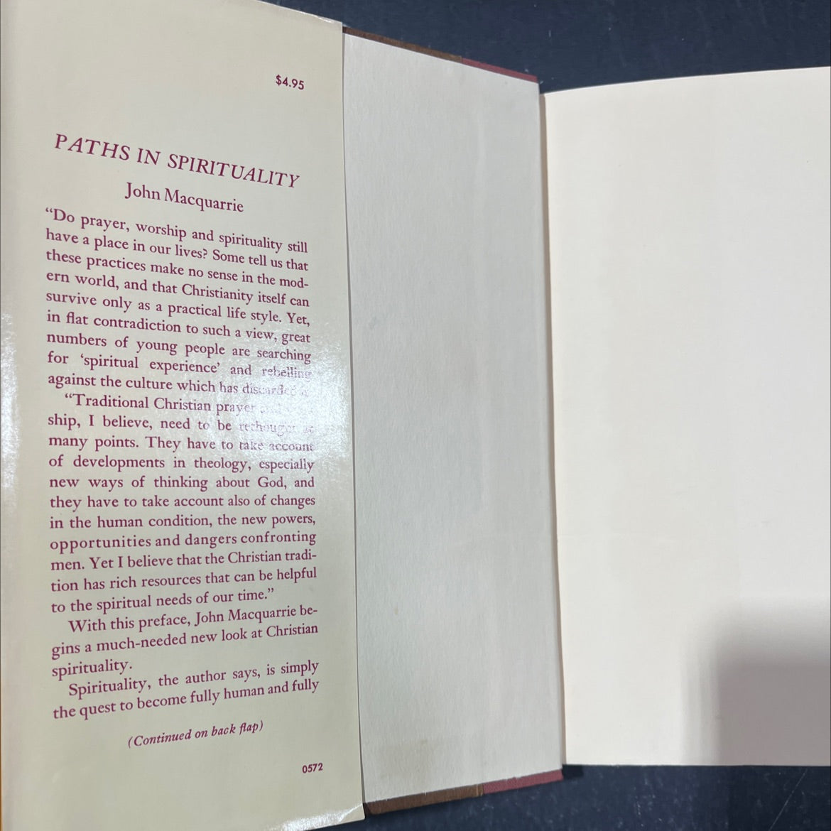 paths in spirituality book, by john macquarrie, 1972 Hardcover image 4