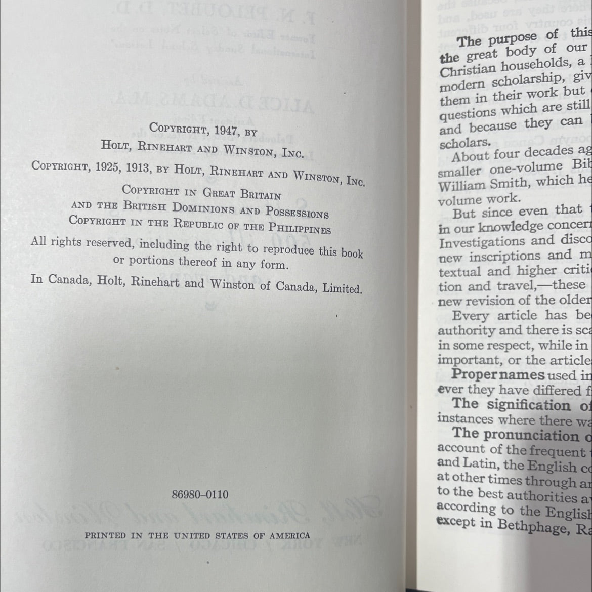 peloubet's bible dictionary book, by f. n. peloubet, 1947 Hardcover image 3