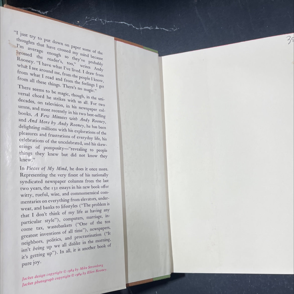 pieces of my mind book, by andrew a. rooney, 1984 Hardcover image 4