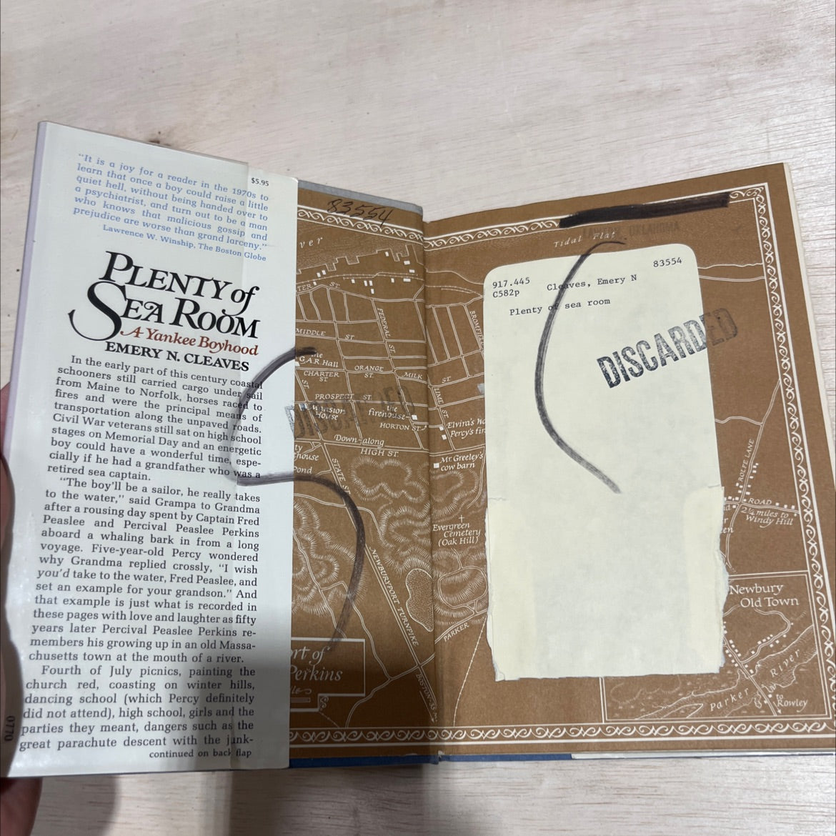 plenty of sea room a yankee boyhood book, by emery n. cleaves, 1970 Hardcover image 4