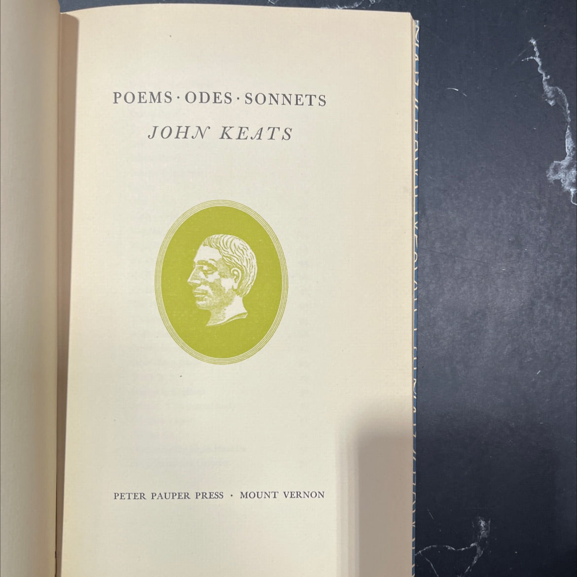 poems odes sonnets book, by john keats, 1970 Hardcover image 3