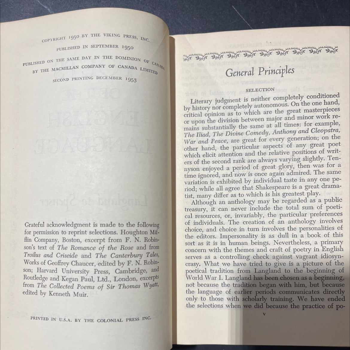 poets of the english language i langland to spenser book, by e. talbot donaldson, 1953 Hardcover image 3