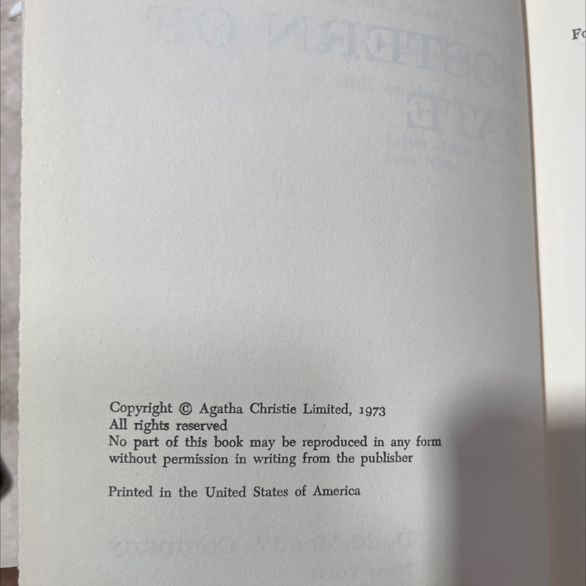 postern of fate book, by agatha christie, 1973 Hardcover image 3