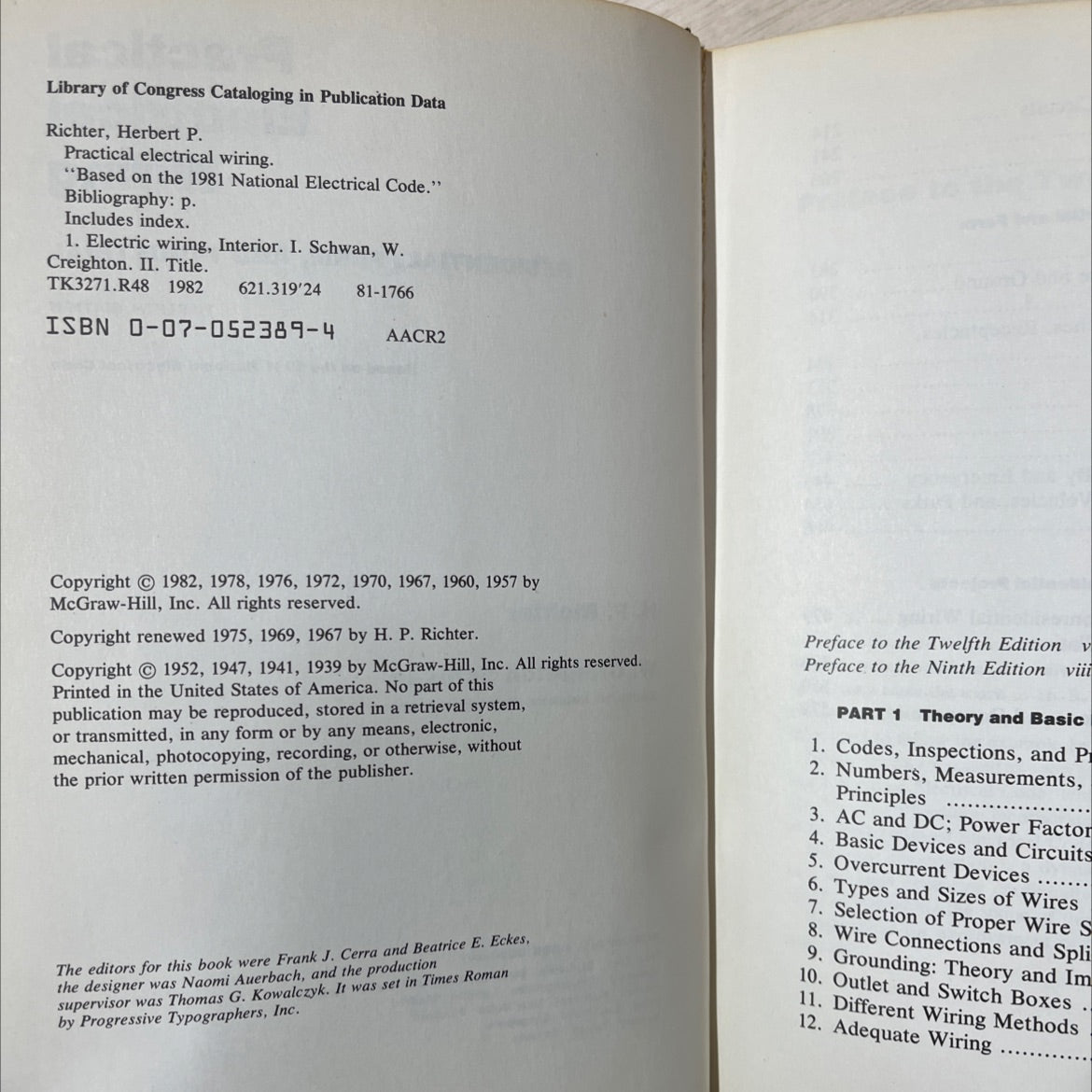 practical electrical wiring residential, farm, and industrial twelfth edition book, by h. p. richter, w. creighton image 3