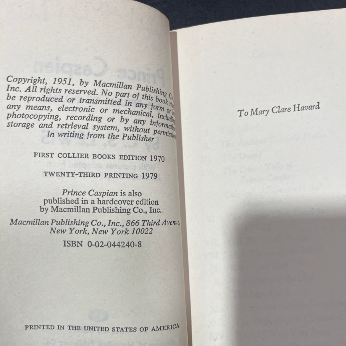 prince caspian to the return to narnia book, by c. s. lewis, 1979 Paperback image 3