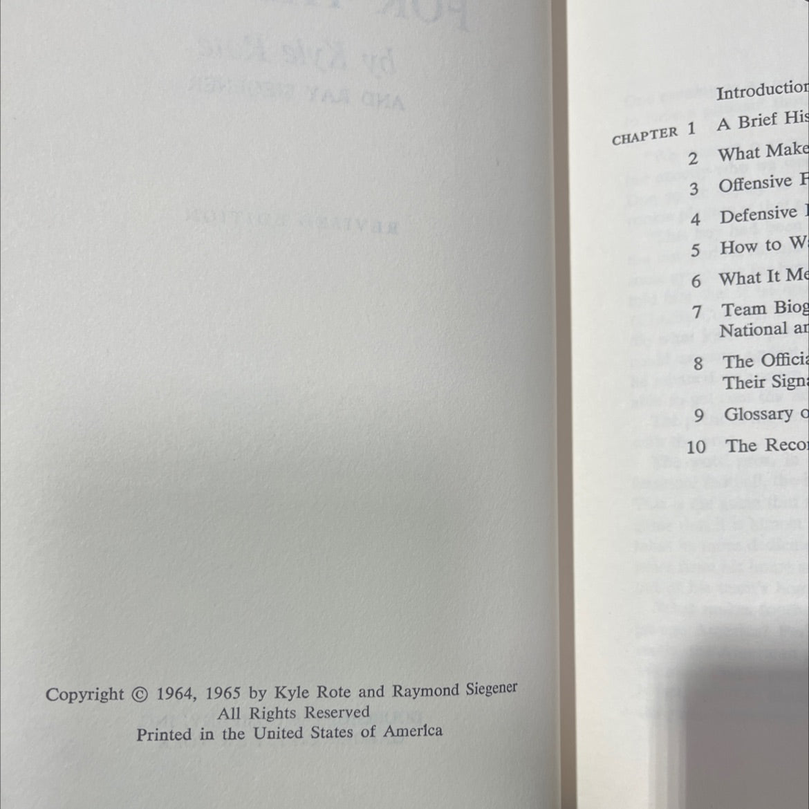 pro football for the fan book, by Kyle Rote and Ray Siegener, 1965 Hardcover image 3