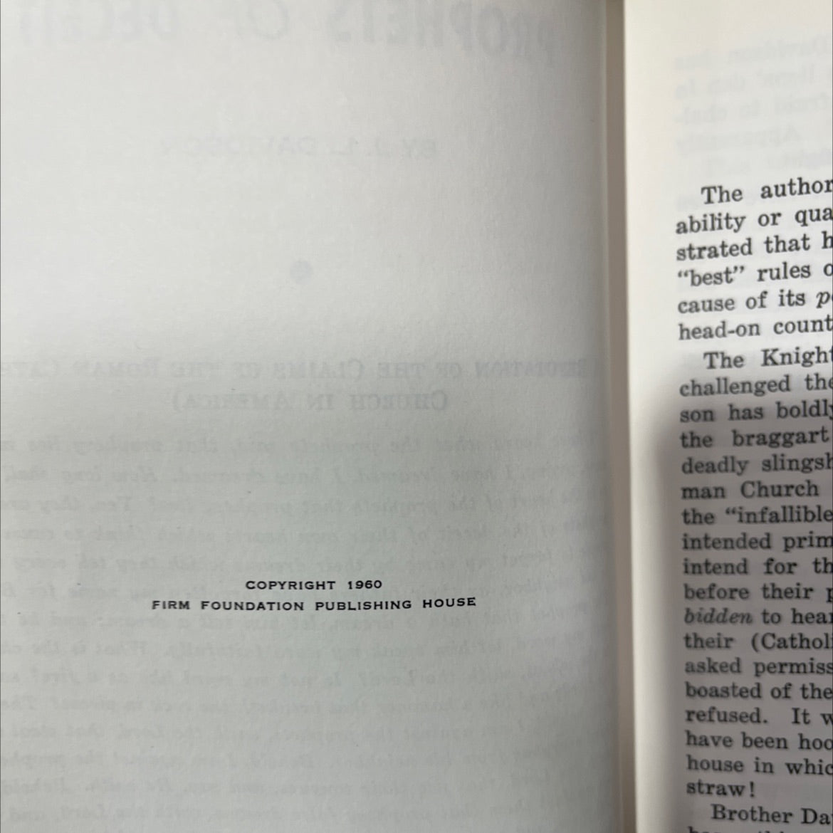 prophets of deceit book, by j. l. davidson, 1960 Hardcover, Vintage image 3