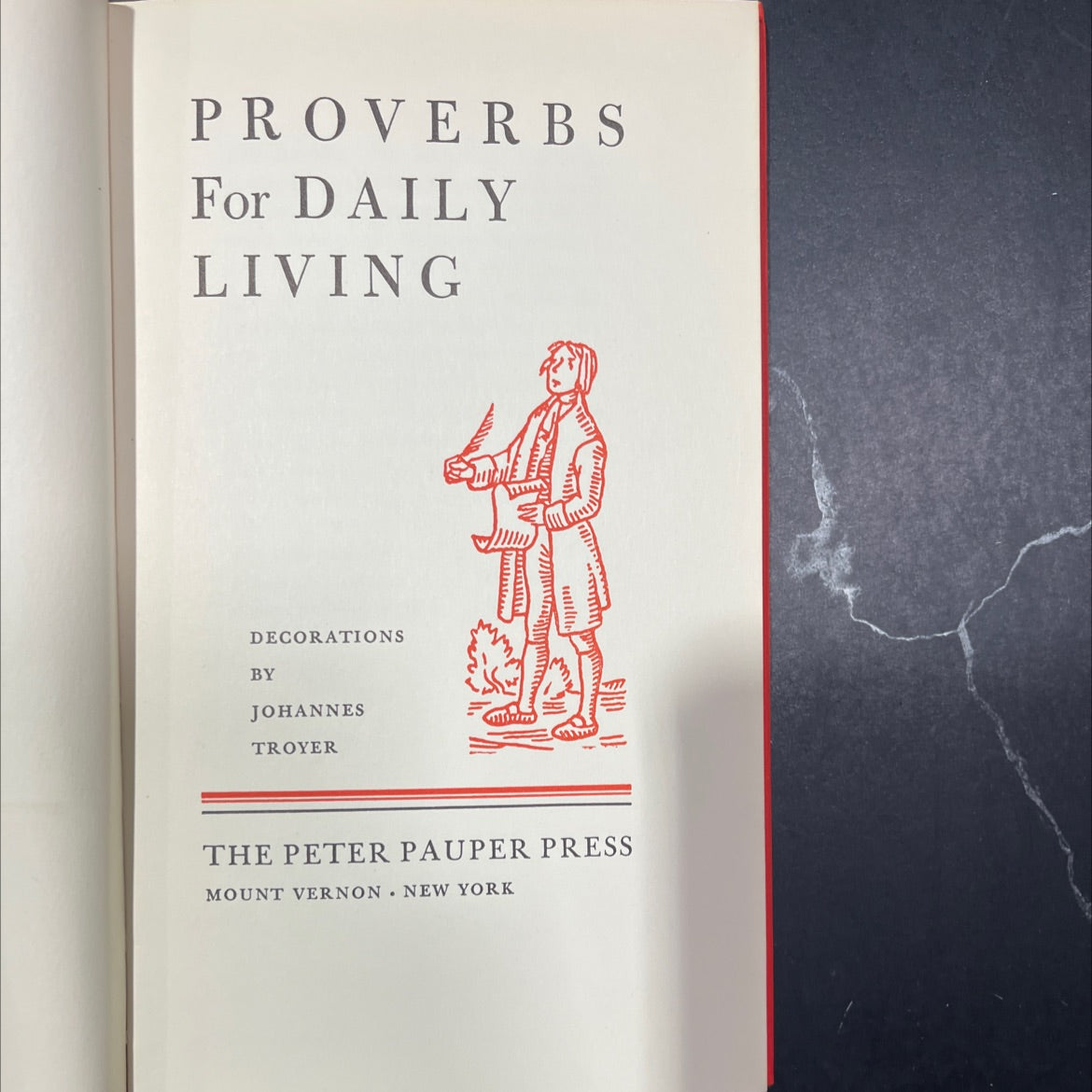proverbs for daily living decorations book, by johannes troyer, unknown Hardcover image 3