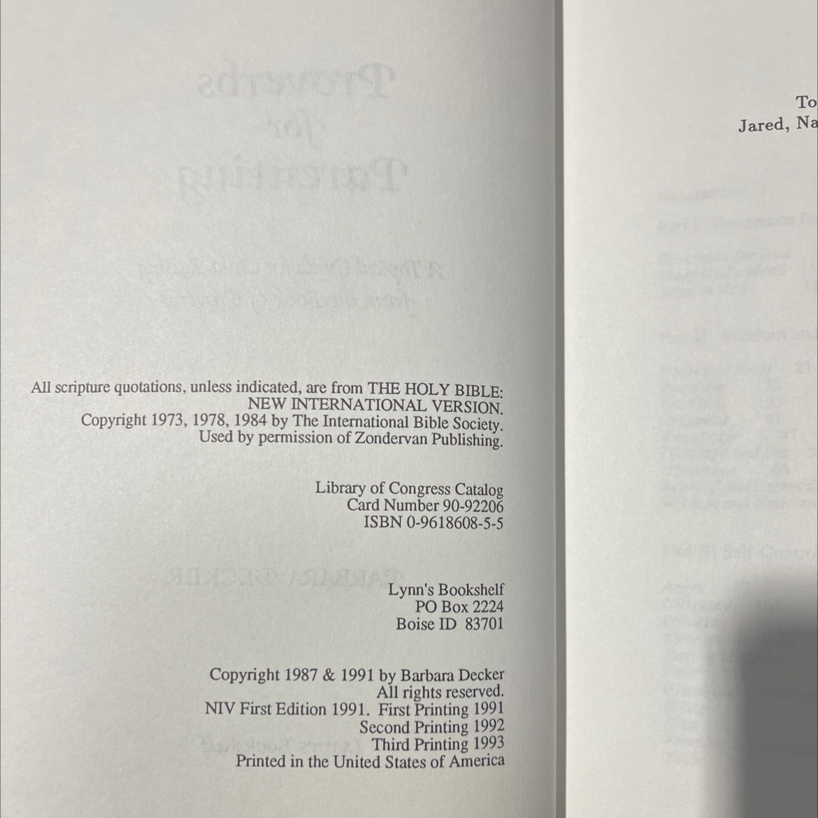 proverbs for parenting a topical guide for child raising from the book of proverbs book, by barbara decker, 1991 image 3