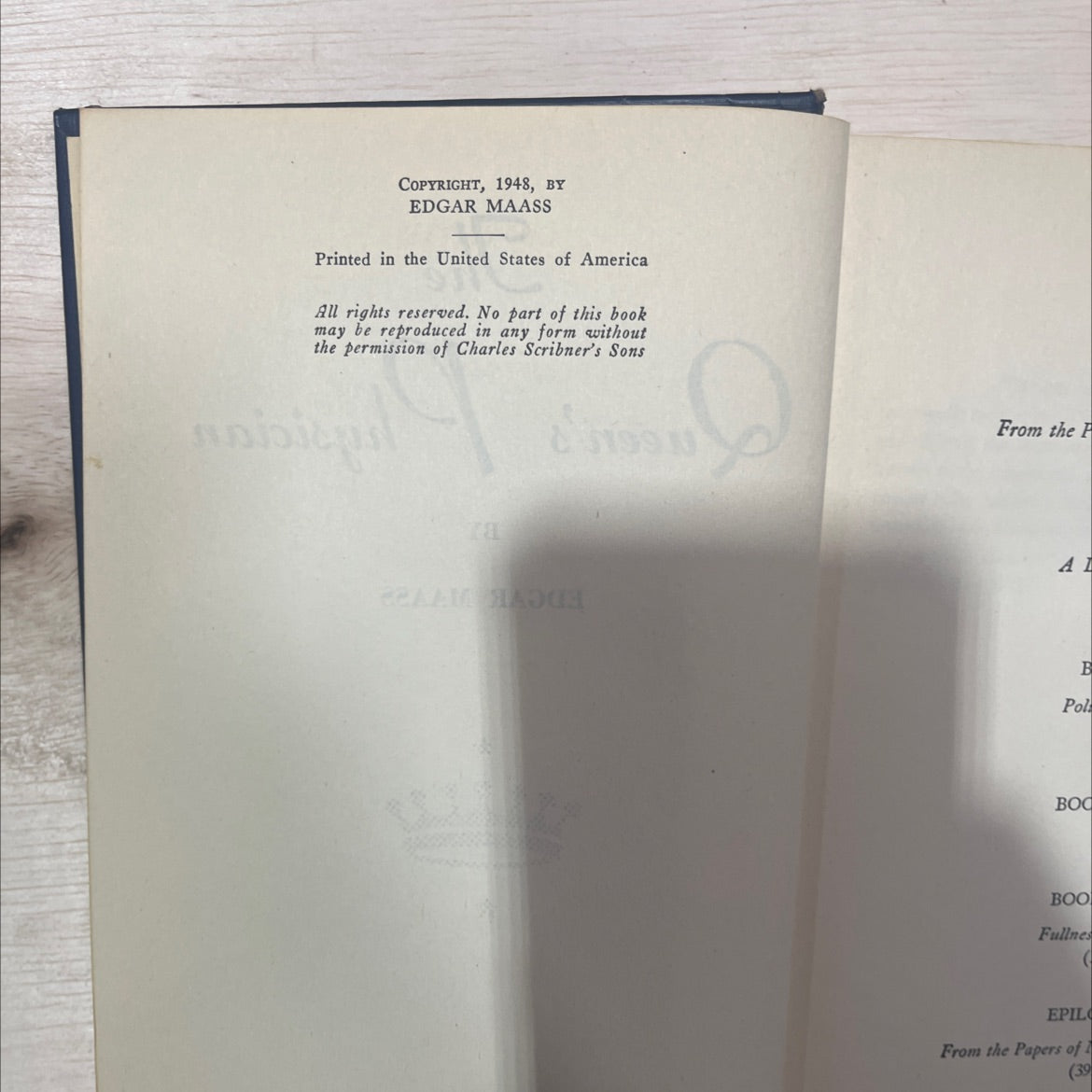 queen's the physician book, by edgar maass, 1948 Hardcover, Vintage image 3