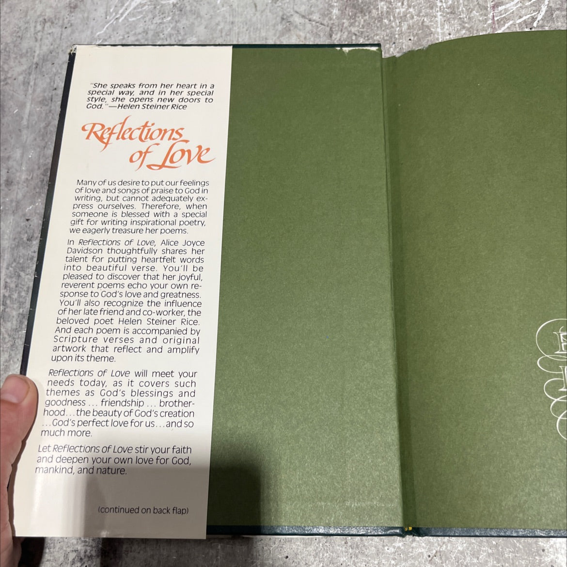 reflections of love book, by Alice Joyce Davidson, 1983 Hardcover image 4