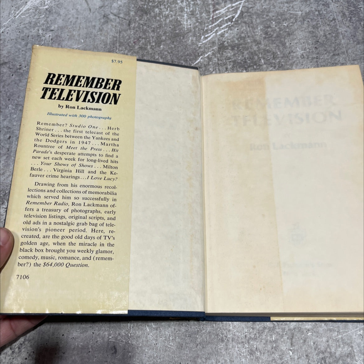 remember television book, by Ron Lackmann, 1971 Hardcover image 4