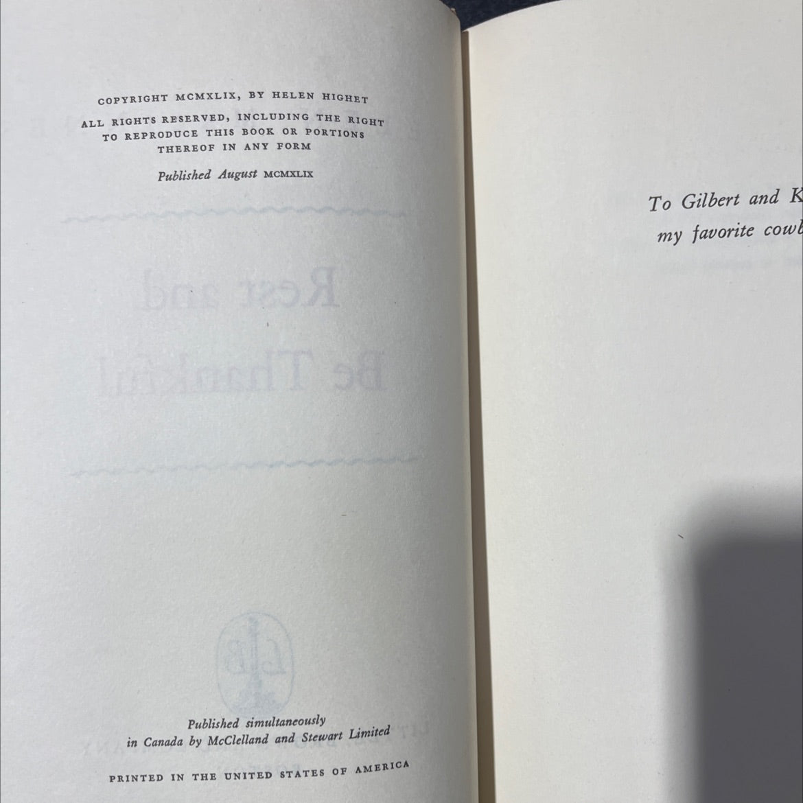 rest and be thankful book, by helen macinnes, 1949 Hardcover, Vintage image 3