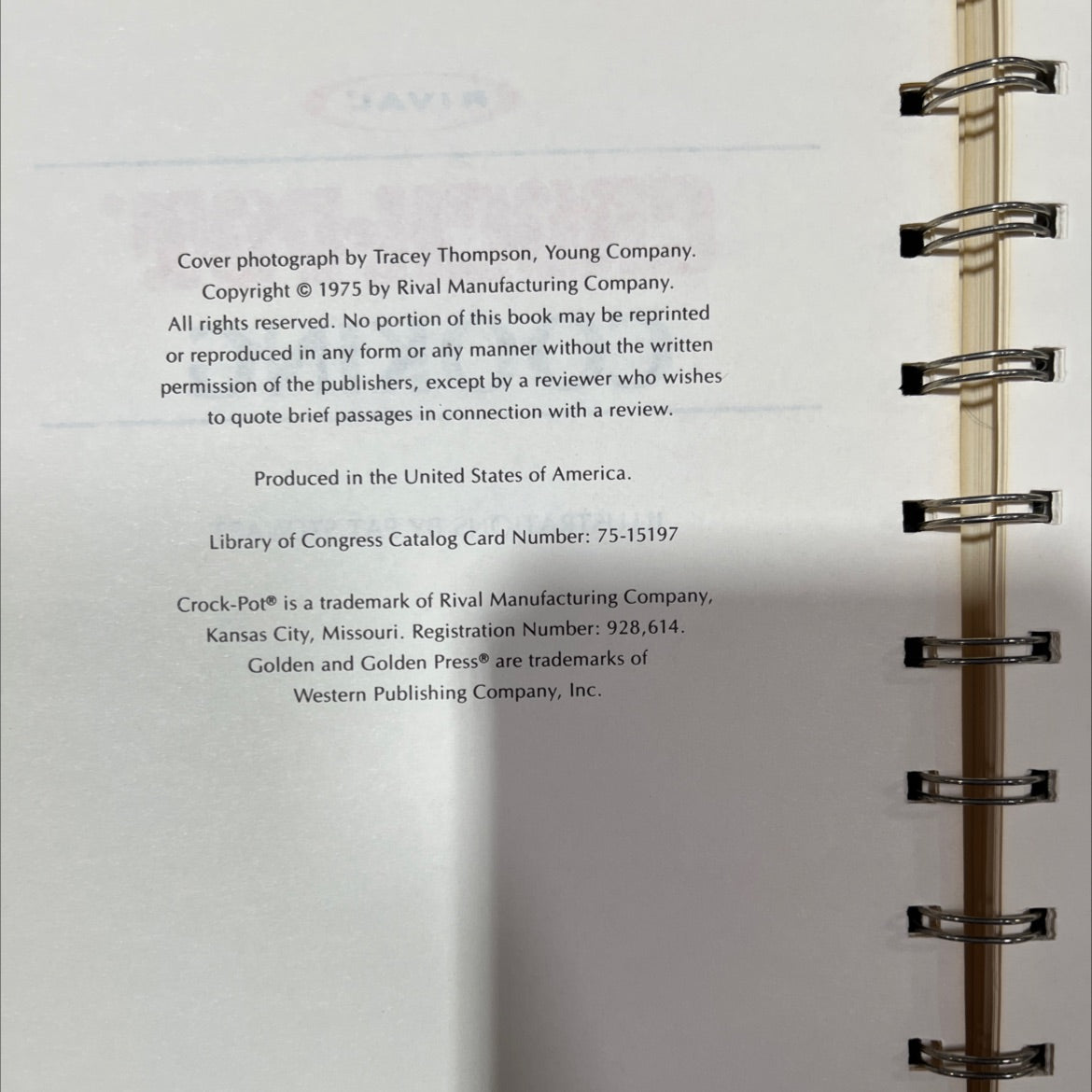 rival crock-pot cooking book, by unknown, 1975 Hardcover image 3