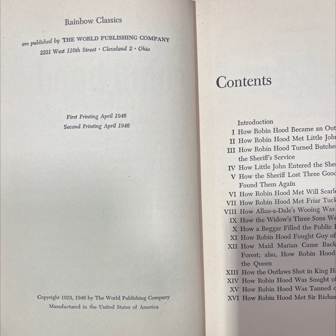 robin hood and his merry outlaws book, by louis j. walker's mc spadden, 1946 Hardcover image 3