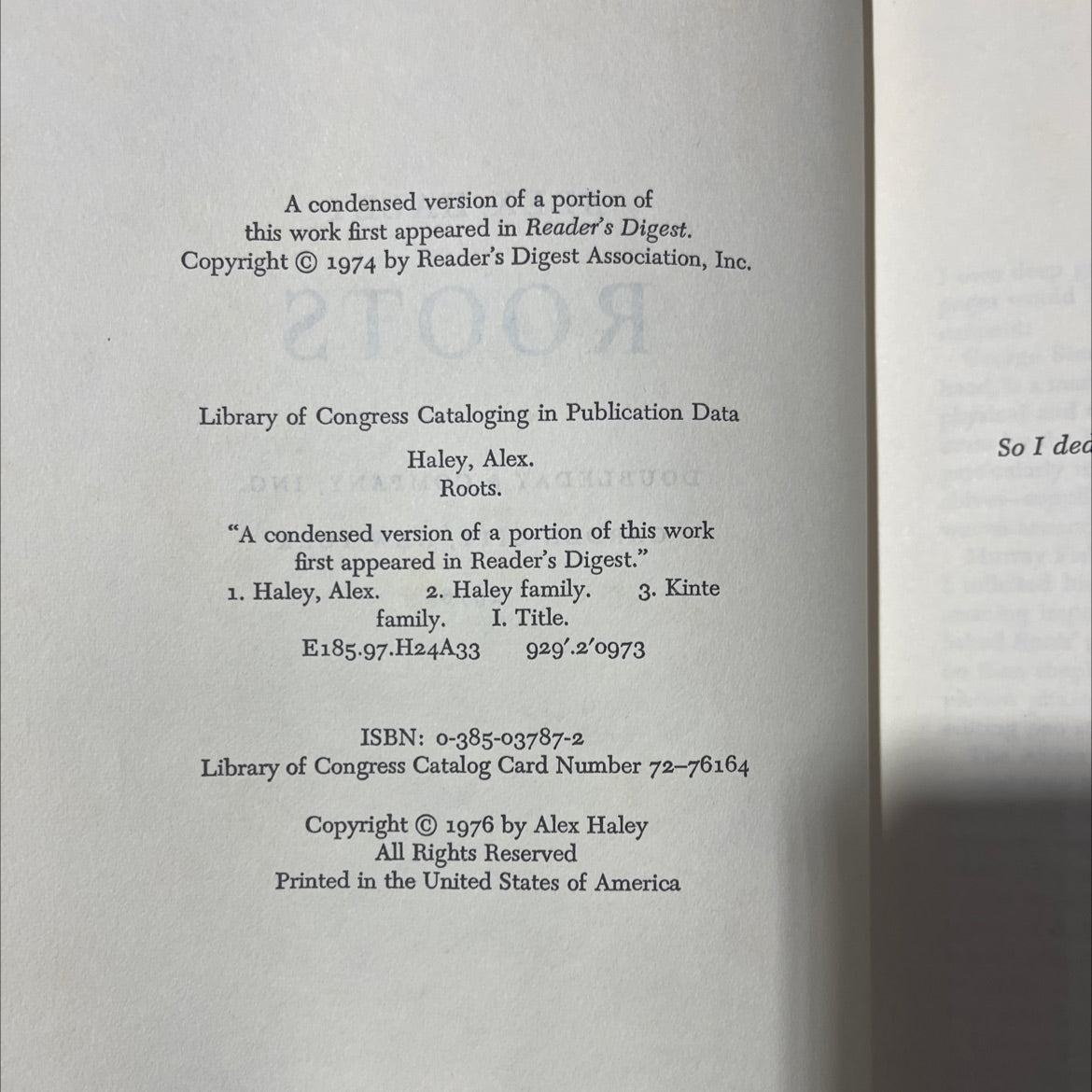 roots book, by alex haley, 1976 Hardcover image 3