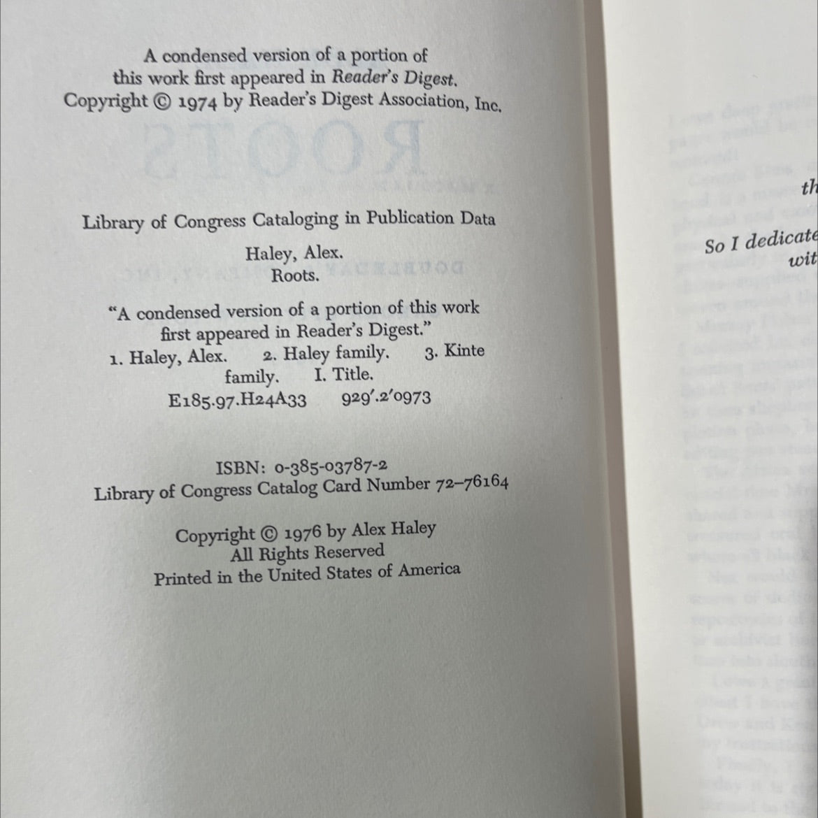 roots book, by alex haley, 1976 Hardcover image 3