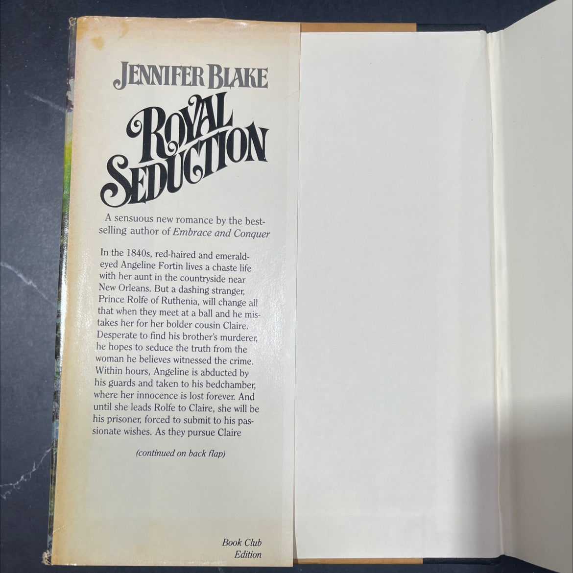 royal seduction book, by Jennifer Blake, 1983 Hardcover image 4