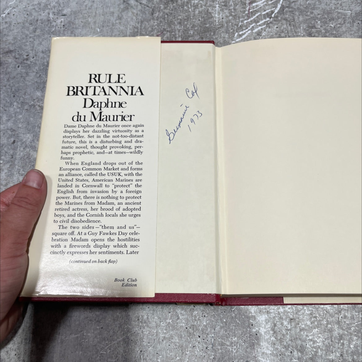 rule britannia book, by daphne du maurier, 1972 Hardcover image 4