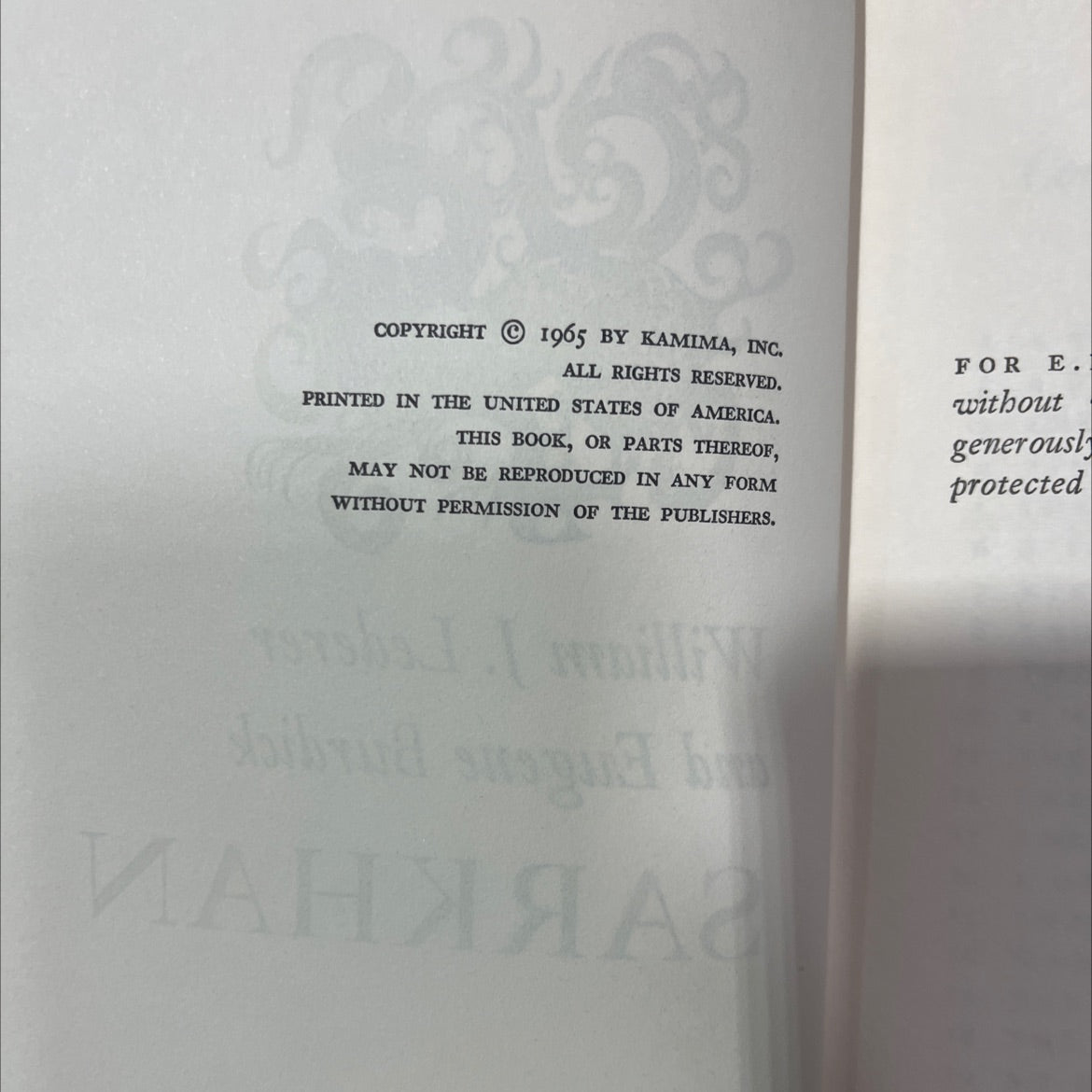 sarkhan book, by William J. Lederer and Eugene Burdick, 1965 Hardcover image 3