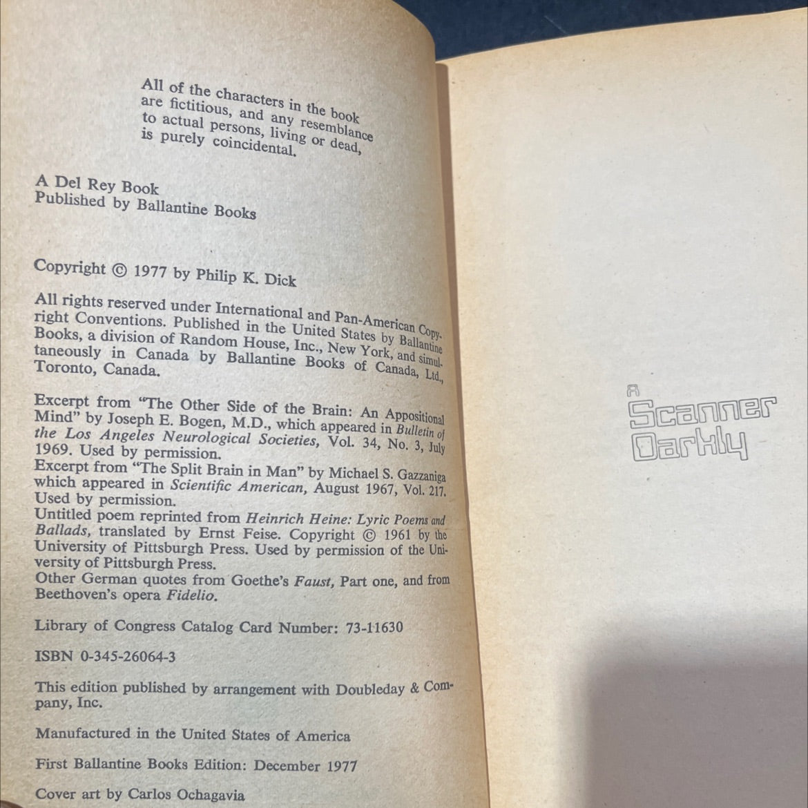 scanner darkly book, by philip k. dick, 1977 Paperback image 3