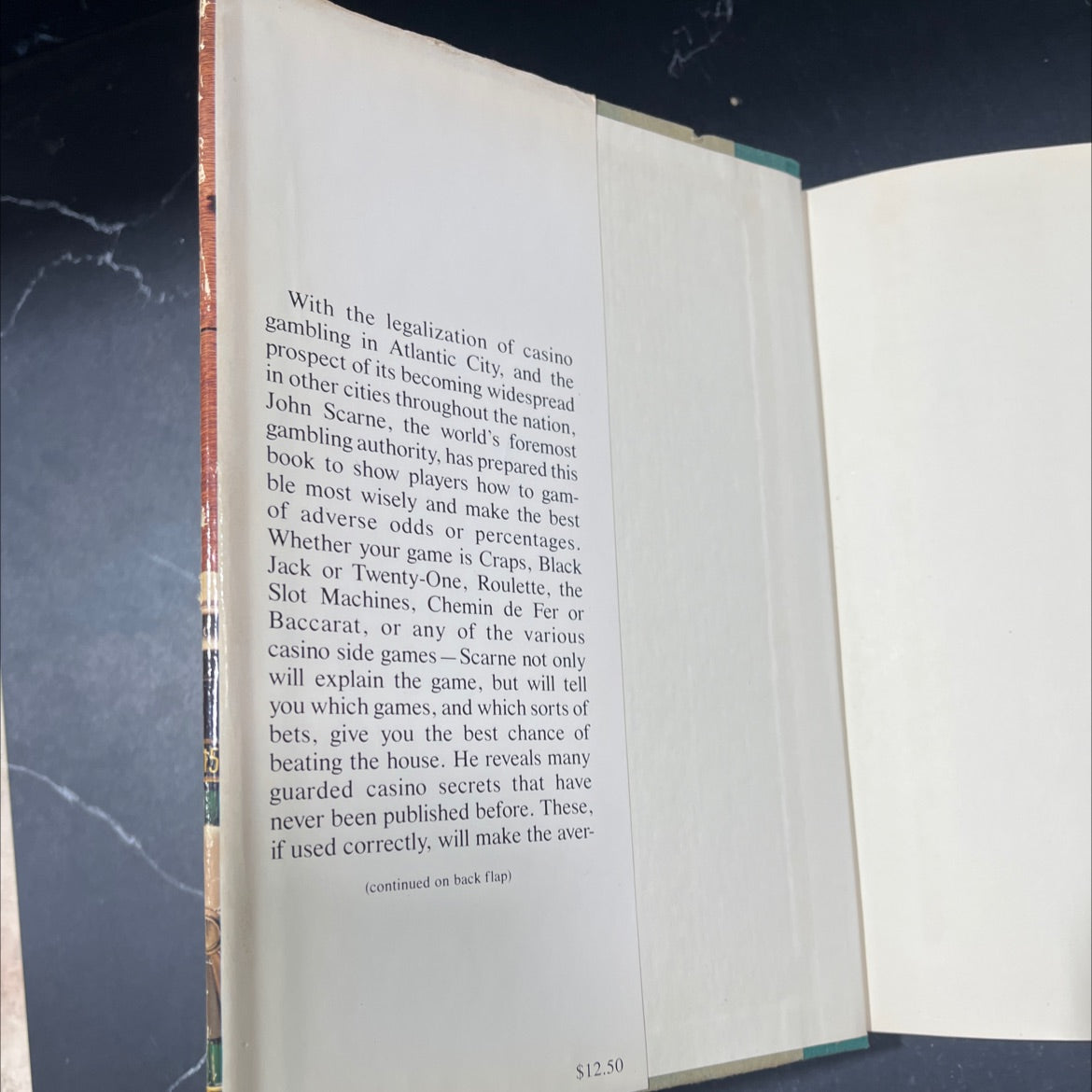 scarne's guide to casino gambling book, by john scarne, 1978 Hardcover image 4