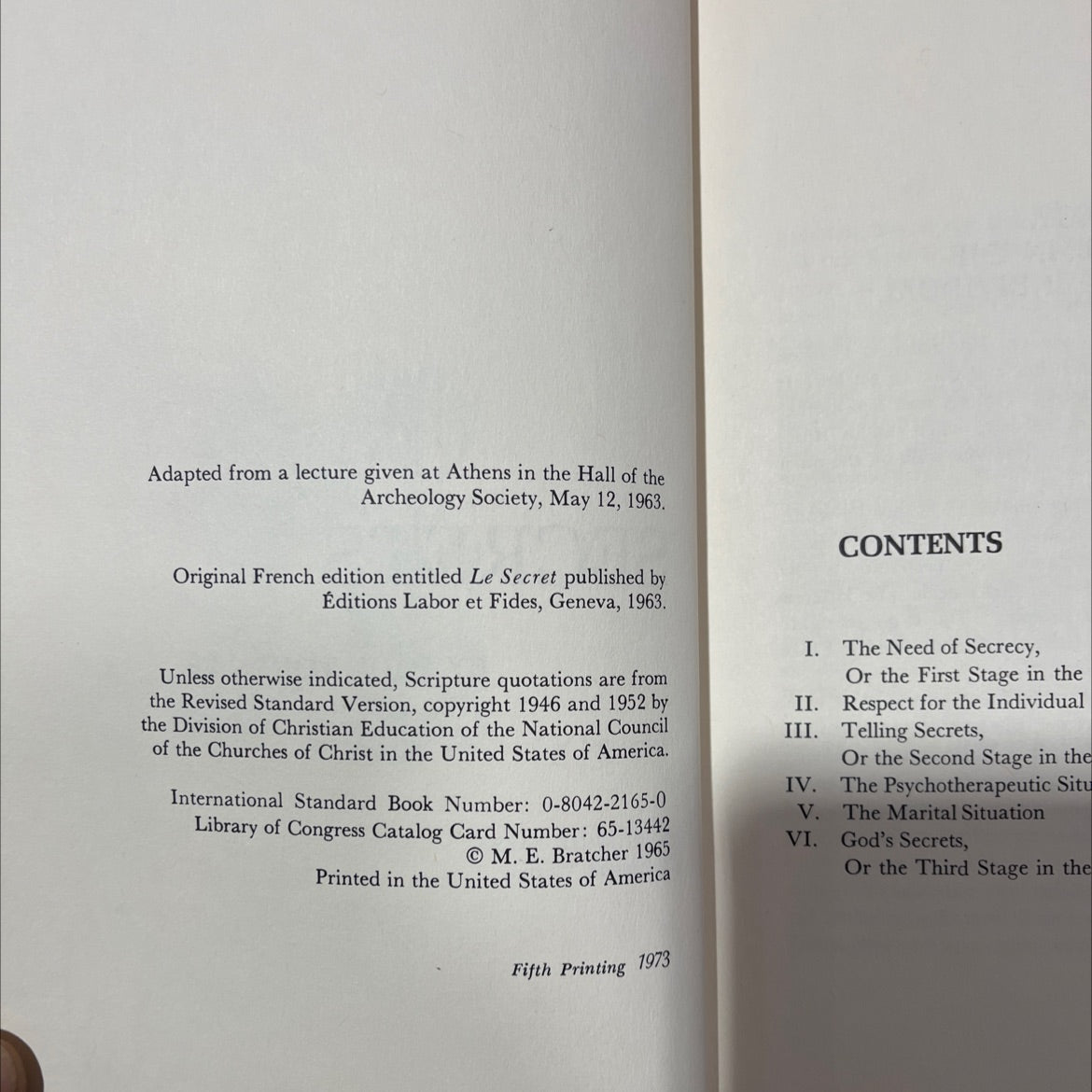 secrets book, by paul tournier, 1963 Hardcover, Vintage image 3