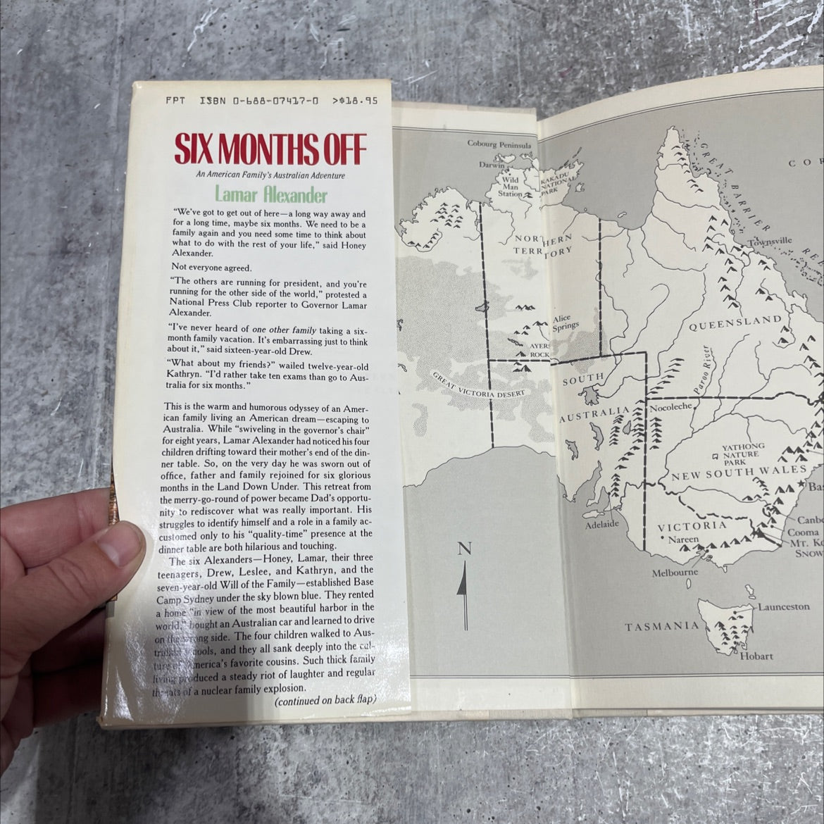 six months off an american family's australian adventure book, by lamar alexander, 1988 Hardcover image 4