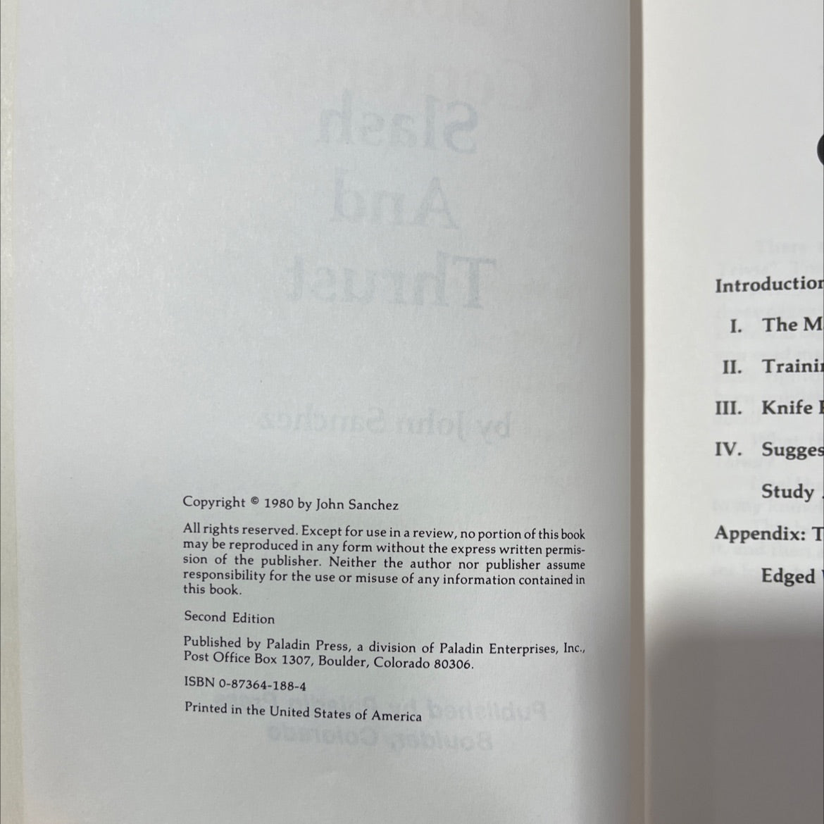 slash and thrust book, by john sanchez, 1980 Paperback, Vintage image 3