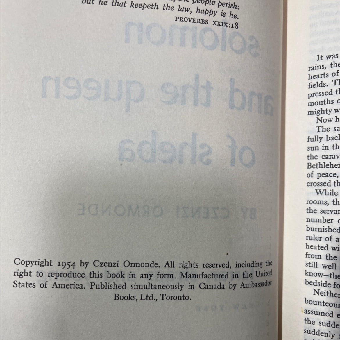 solomon and the queen of sheba book, by czenzi ormonde, 1970 Hardcover image 4