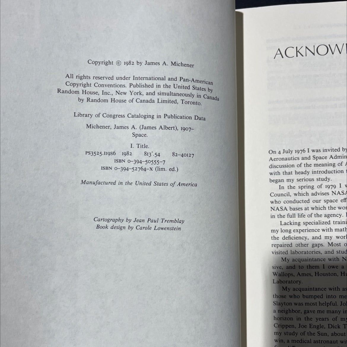 space book, by james a. michener, 1982 Hardcover image 3