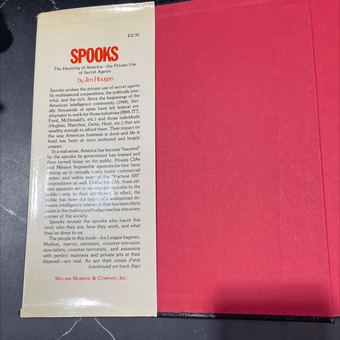 spooks the haunting of america- the private use of secret agents book, by jim hougan, 1978 Hardcover image 4