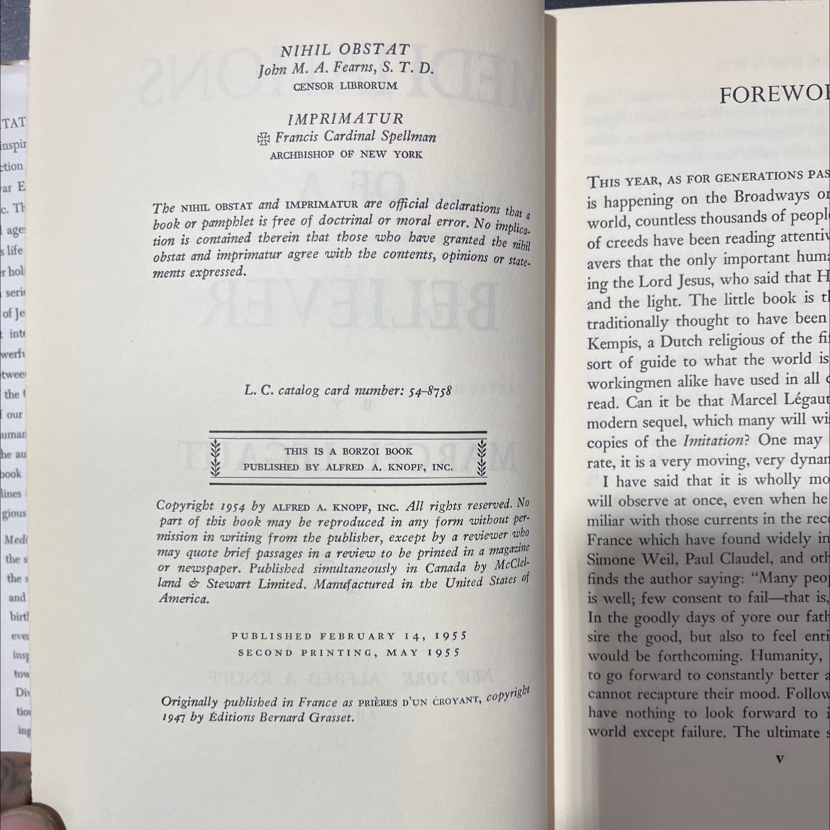 ster meditations of a believer book, by marcel légaut, 1955 Hardcover image 3