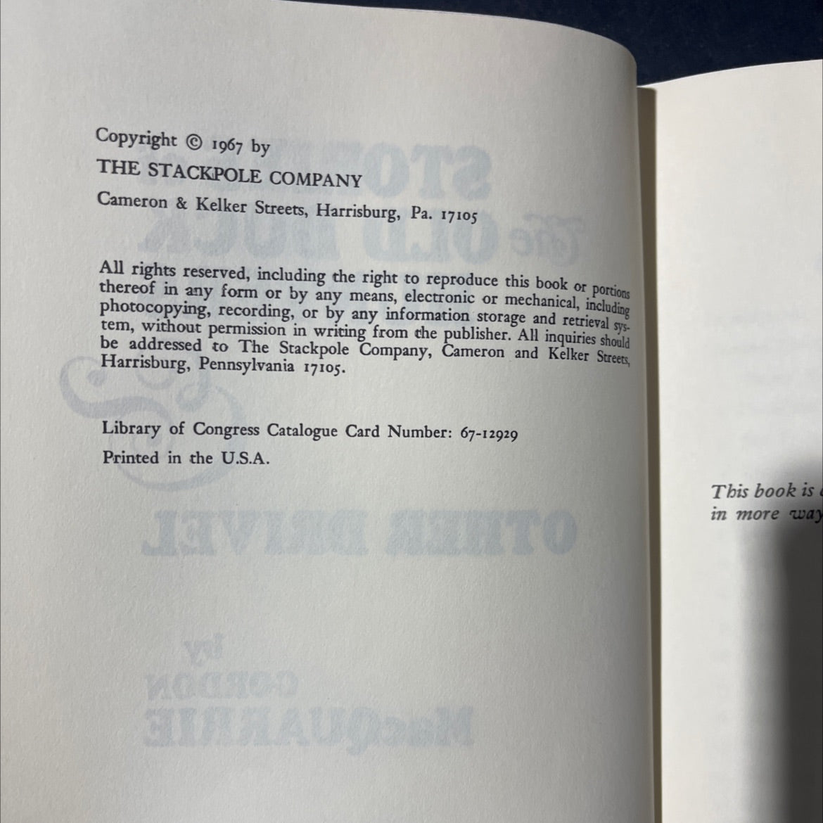 stories of the old duck hunters & other drivel stackpole book, by gordon macquarrie, 1967 Hardcover image 3