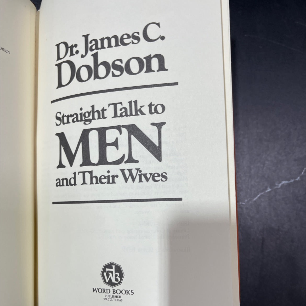 straight talk to men and their wives book, by Dr. James C. Dobson, 1970 Hardcover image 3