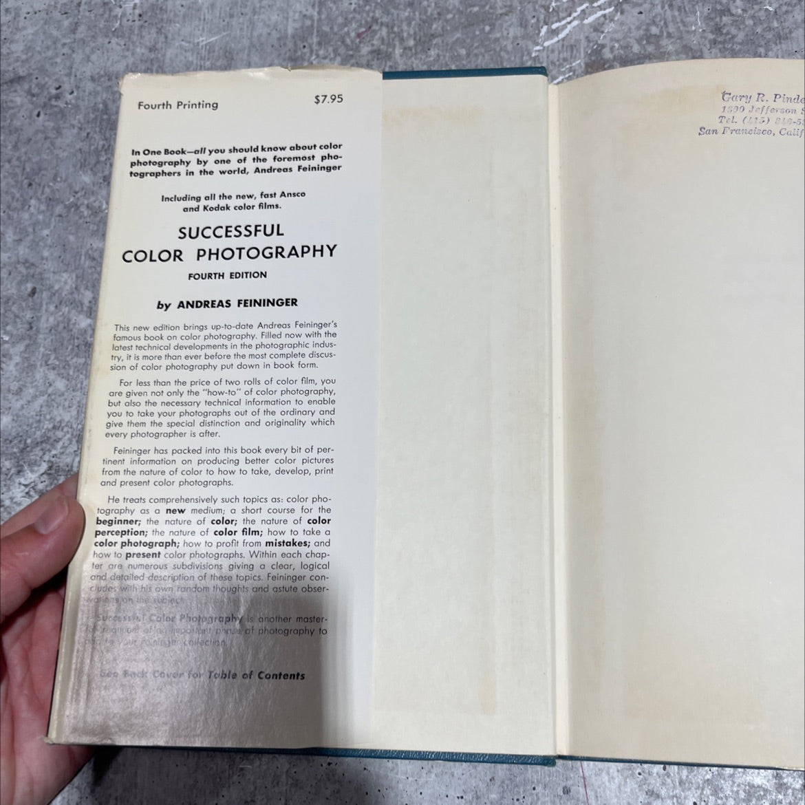 successful color photography fourth edition book, by andreas feininger, 1968 Hardcover image 4